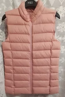 M & S Dusky Pink Ladies Gilet. Size 8 . Padded. Lightweight.    New With Tag. • £20