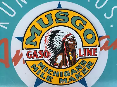 MUSGO GASOLINE Top QUALITY Porcelain Coated 18 GAUGE Steel SIGN • $59.99