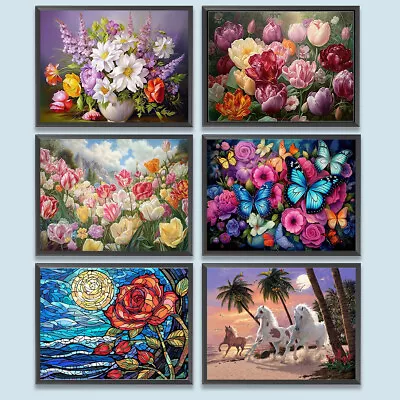 Paint By Numbers Kit On Canvas DIY Oil Art Flower Series Home Wall Decor Craft • $14.84