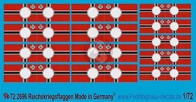 Peddinghaus 1/72 Reichskriegsflagge German Imperial War Flag WWII (2 Sizes) 2696 • $11.40