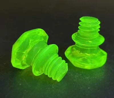 4x Antique Victorian Sowerby Uranium Vaseline Glass Drawer Knobs • $200