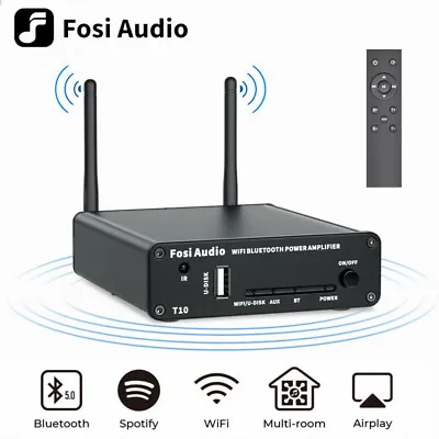 Fosi Audio Stere Bluetooth 5.0 Amplifier WIFI APP Remote Control Power Amp 200W • $103.94