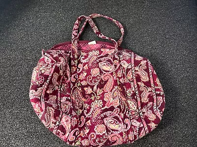 Vintage Vera Bradley Piccadilly Plum Duffel Bag Travel Paisley Print Retired Big • $26.02