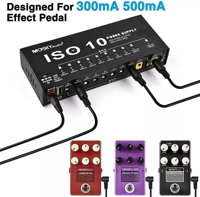 MOSKY ISO-10 Guitar Effect Power Supply Station For 9V 12V 18V USB9 L0H5 • $73.92