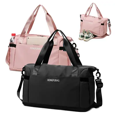 Women Ladies Gym Bag Waterproof Weekend Travel Holdall Duffle Bags Luggage Tote • £9.99