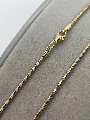 9ct Yellow Solid Gold 1.4mm Snake Chain 16  / 40cm Neck Chain (GSNH) • £209