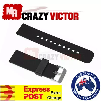 20mm Black Samsung Gear S2 Classic R732 Watch Silicone Rubber Wrist Band Strap • $10.95