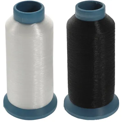  2 Rolls Nylon Thread Heavy Duty Sewing Threads For Machine Hair Needles White • £12.39