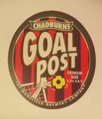 £4 • Buy MANSFIELD Brewery CHADBURNS GOAL POST Real Ale Beer Pump Clip Badge Football