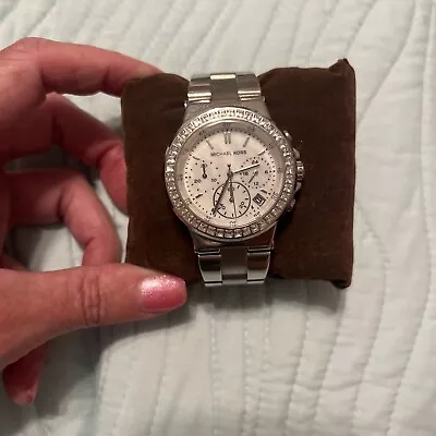 Michael Kors MK5585 Stainless Steel Chronograph Womens Watch • $20