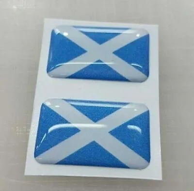 Scotland Flag Domed Gel Stickers Saltire Cross Car Vinyl Universal Decal 25mm X2 • £2.80