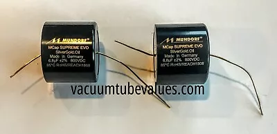 TWO Mundorf MCap 800 VDC SUPREME EVO Silver Gold Oil Cap Capacitor 6.8 Uf  Mfd • $240.95