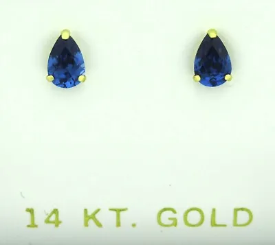 AAA LAB TANZANITE  1.26 Cts STUD EARRINGS 14K GOLD - New With Tag • $0.99