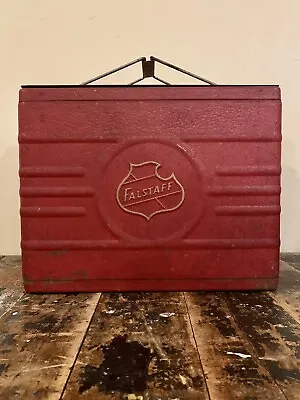 Vintage Falstaff Embossed Metal PicNic Portable Cooler Ice Box  • $250