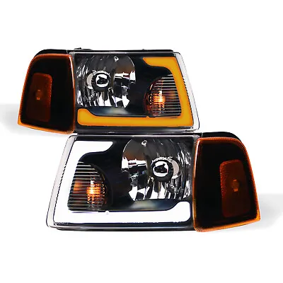 Topline For 01-11 Ranger Switchback Sequential LED Strip Headlights+Corner Black • $156