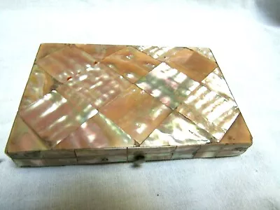 Antique Mother Of Pearl Calling Card Case Side Open Fan Interior • $85
