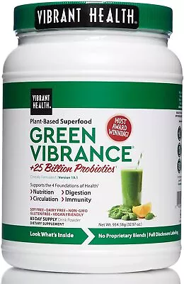 $94.95 • Buy Vibrant Health Green Vibrance Powder 32.25 Oz (KILO Bulk Size) 83 Servings