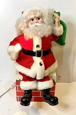 Vintage Motionette Animated & Illuminated Santa On A Chimney 1989 21  Tall • $41