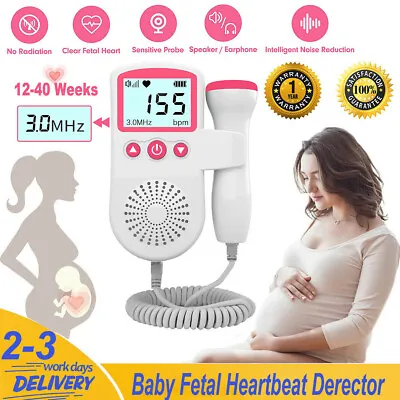 Fetal Doppler Detector Baby Heart Beat Rate Probe Prenatal Monitor Ultrasonic A+ • £13.74