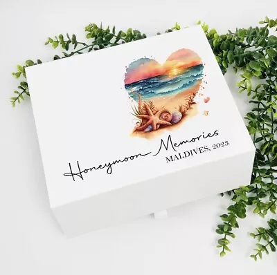 Luxury Personalised 'Honeymoon Memories' Keepsake Box Honeymoon Gift • £11