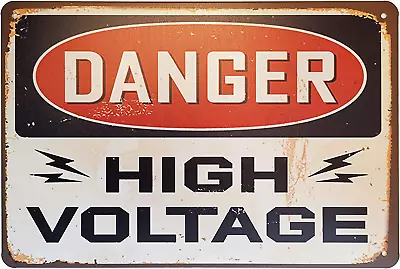 ERLOOD Danger High Voltage Vintage Metal Tin Sign Outdoor Road Signs Decor 12 X  • $11.94