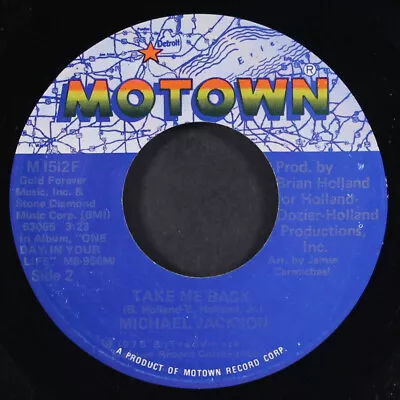 MICHAEL JACKSON: One Day In Your Life / Take Me Back MOTOWN 7  Single 45 RPM • $6
