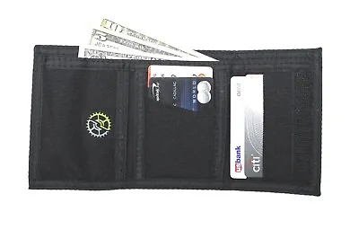 Trifold Wallet 600D Nylon With 6 Credit Card Pockets- Black • $11.99