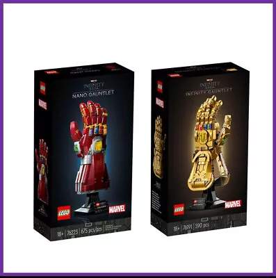 LEGO Marvel Sets Of 2 76223 Nano Gauntlet + 76191 Infinity Gauntlet Thanos  NEW • $399.95