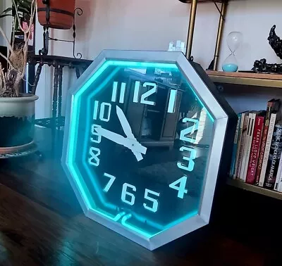 Vintage Neon Art Deco Wall Clock - Works Great • $2500