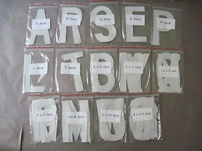 Pack Of 100 Reflective White Self-Stick Vinyl Letters & Numbers Stickers 4  Tall • $7.95