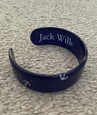 Jack Wills Nautical Anchor Cuff Bangle Navy Acrylic Bracelet Sea Theme • £10
