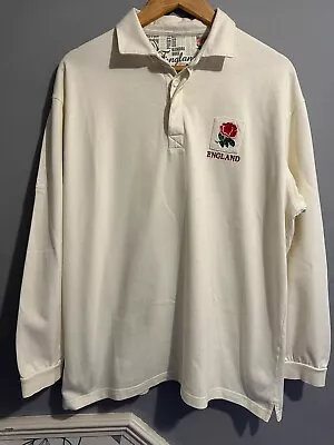 England Rugby Long Sleeve Polo Shirt By Cotton Traders Size XL • £24.99