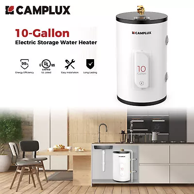 Camplux Electric Water Heater 10 Gallon Tank Storage Instant Hot Whole House RV • $290.39