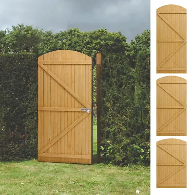 Flat/Curve Top Wood Garden Gate Outdoor Pedestrian TimberFence Entrance Security • £69.95