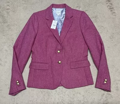 J.Crew Blazer Woman Size 4 Pink Schoolboy Sport Cost Gold Button Collared NEW • $59.99