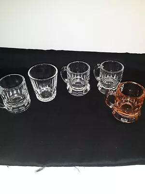 5  Mini Beer Mug Shot Glasses.  2 Marked Federal. Vintage  • $16.50