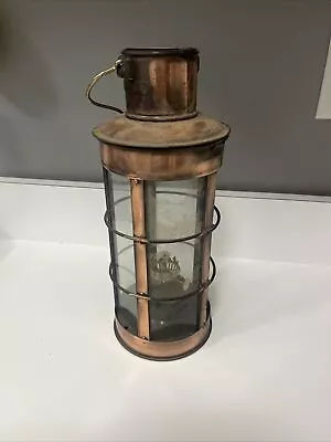 Vintage Copper Tone Oil Lantern Nautical Marine Style • $20