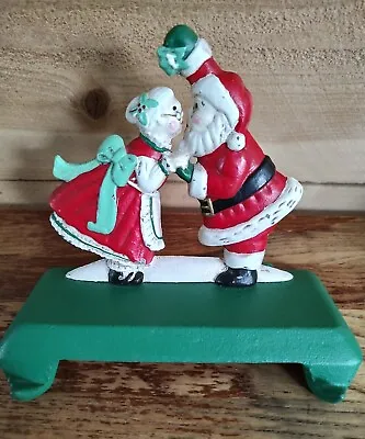 Midwest Kissing Under The Mistletoe Cast Iron 2 Stocking Hanger Santa Mrs Claus • $24.90