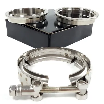 3.5  Inch V BAND CLAMP FLANGE KIT Stainless Steel V-Band Exhaust Clamp 89mm • $34.99