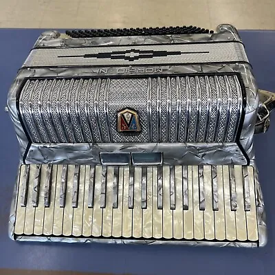 Antique Vintage Morbidoni Accordion Silver Grey W/case Plays Great! • $750