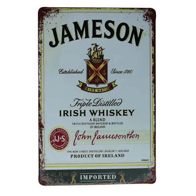 Metal Tin Sign Jameson Irish Whiskey 200x300mm MAN CAVE Bar Shed Sign • $9.75