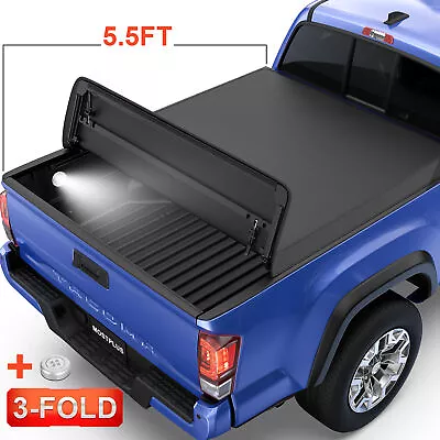 5.5FT 3-Fold Truck Bed Tonneau Cover Waterproof For 2015-24 Ford F150 SUPER CREW • $131.89