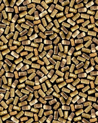 Timeless Treasures Tossed Wine Corks Quilt Fabric Style C8398 Black • $3.65