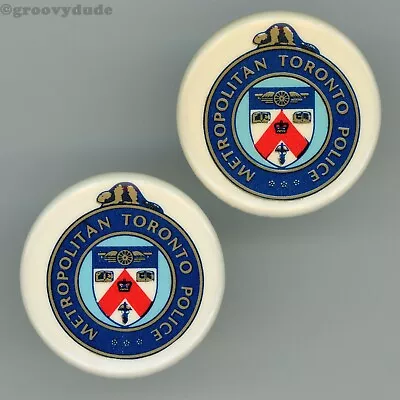 2 Toronto Metropolitan Police Canada Beaver Coat Of Arms Pin Pinback Button Lot • $2.75