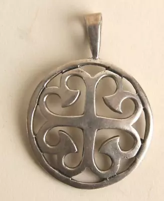 Vintage 925 Sterling Silver Celtic Clover Hearts Pattern Pendant - 7 Grams • $22.95