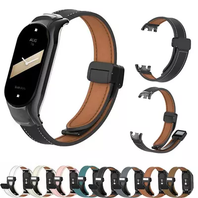 Magnetic Buckle Leather Replacement Bracelet Band Strap For Xiaomi Mi Band 8 • £9.99