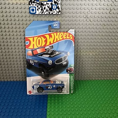 Volvo P1800 Gasser #153 Blue 4/5 Reverse Rake 2024 Hot Wheels Case H • $4