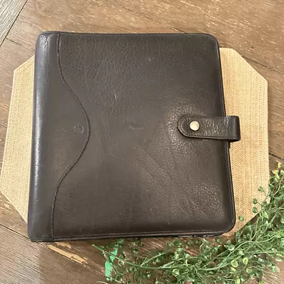 Franklin Covey Black Leather Snap 7-Ring Binder Planner Letter Sized Portfolio • $79.98