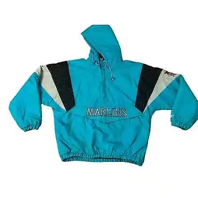 Starter VTG Florida Marlins Pullover Jacket Size Large Turquoise. • $100