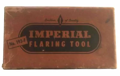 Vintage IMPERIAL  193-F Pipe Tube Flaring Tool   7/16 To 1/2  Made In USA • $9.99